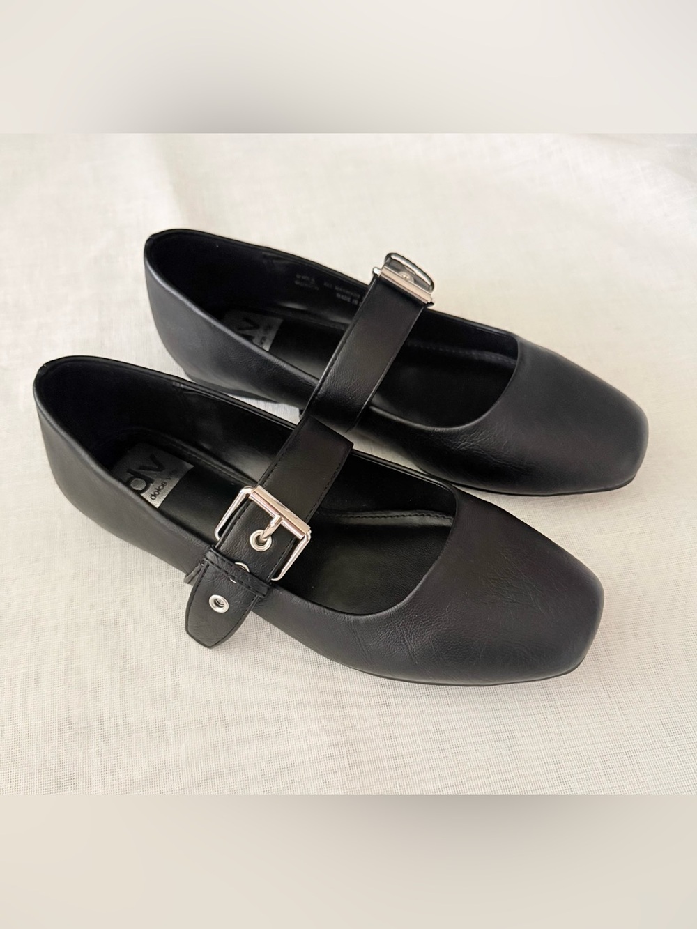 Dolce Vita Black Mary Jane Flats with Silver Buckle